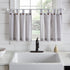Elrene Home Fashions Tucker Ticking Stripe Tier Window Curtains for Kitchen or Bathroom, 30" x 36", Set of 2, Gray...