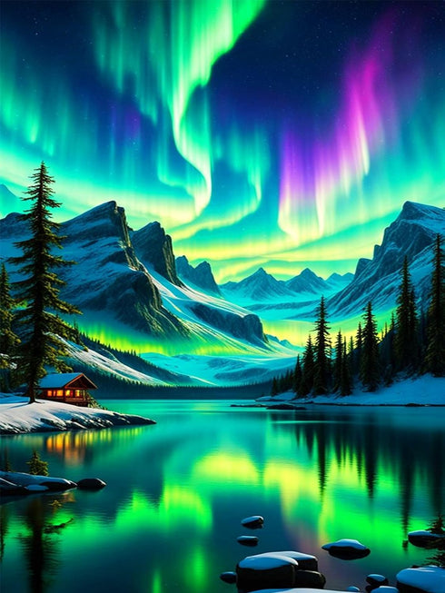 generic Landscape Diamond Painting Kits for Adults, 5D DIY Diamond Art Kits Scenery, Aurora Diamonds Dots, Northern Lights Paint Gem Art Kit for H...
