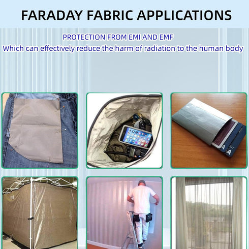 Faraday Fabric Nickel Copper Faraday Blocking Cloth 43.3"x59" Material Protection Fabric for DIY Faraday Cage, Box, Clothes, Curtains...