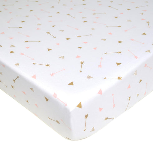 American Baby Company 100% Natural Cotton Fitted Crib Sheet 52" x 28" - Soft, Breathable, Hypoallergenic & Gentle Toddler Bed Sheet, Sparkle Gold ...