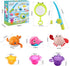Dwi Dowellin Bath Toy for Toddlers ,Bathtub Toy with Floating Mold Free Swimming Toys and Stacking Cups,Magnetic Fishing Game for Toddles and Babi...