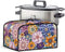 Hippie Flower Slow Cooker Crock Pot Cover Small Appliance Dust Cover Oval Crock Pot Cover with Handle Easy to Clean and Store for Home Kitchen Din...