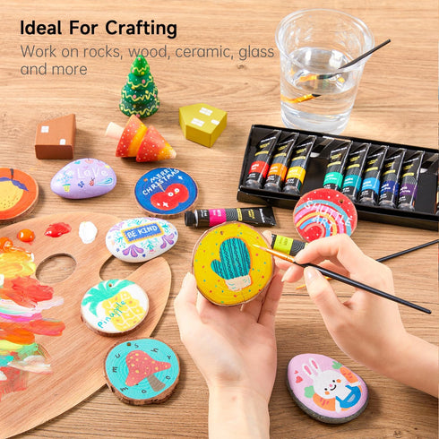Shuttle Art Acrylic Paint Set, 15 x 12ml Tubes Artist Quality Non Toxic Rich Pigments Colors Perfect for Kids Adults Beginners Artists Painting on...