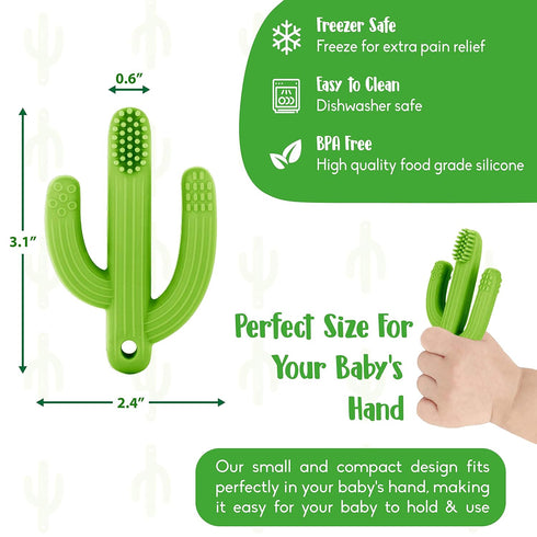 Cactus Baby Teething Toys for Babies 0-6 Months or 6-12 Months | Self-Soothing Pain Relief Soft Baby Teether Toys for Babies, Toddlers, Infants, B...