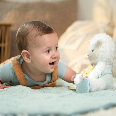 Ingenuity Calm Springs Plush Activity Pal BPA-Free Cloud Teether, Multi-Texture Fabrics, Sheppy...