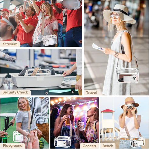 Clear Bag For Stadium Events, Clear Purse Stadium Crossbody Bag...