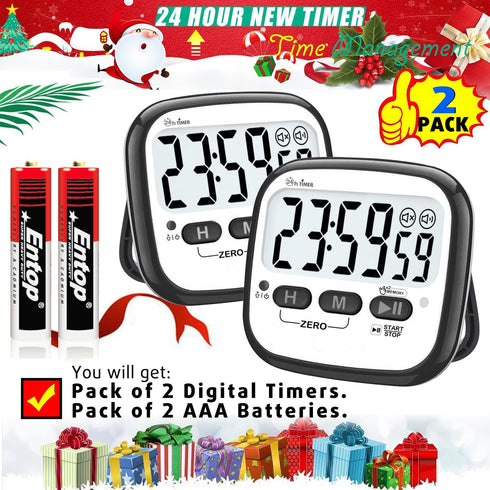 Digital Timer, Kitchen Timer for Cooking, Countdown Timer for Kids, Classroom Timer for Teacher, Egg Timer, Stop Watch Magnetic Timer for Exercise...