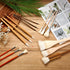 15pcs Pottery Glaze Brushes, Wood Long Handle Artist Fan Paint Ceramic Brushes Set Art Painting Tools for Acrylic Watercolor Pottery Oil Painting ...