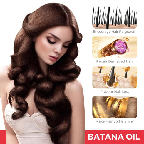 Raw Batana Oil for Hair Growth,100% Pure Natural Batana Oil from Honduras, Eliminate Hair Split Ends, Promotes Hair thickness for All Hair Types 4...
