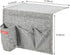 Linen 4 Pockets Bedside Caddy, Bedside Storage Organizer with Water Bottle Holde for Magazine, Remotes, Phone (Grey)...
