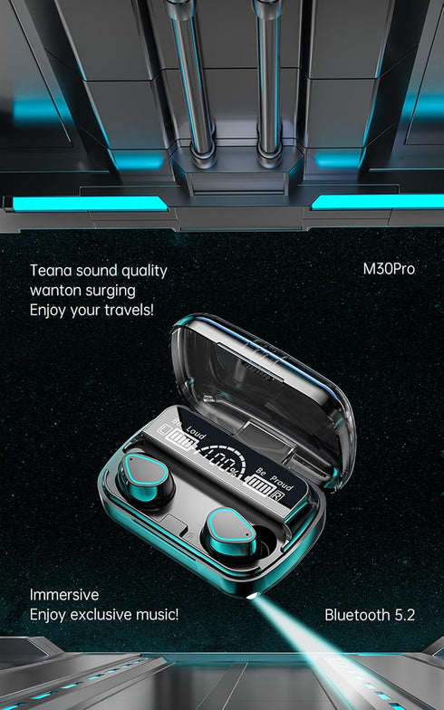 True Wireless Earbuds, 2024 Bluetooth Headphones 5.3 Earbuds, Waterproof Touch Control Ear Buds in-Ear Built-in Mic, with LED Power Display, IP7 W...