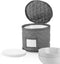 7" Small Plate Storage Case - China Storage Container - Stackable With Padded Interior to Store your Dinnerware Dishes - 12 Felt Dividers Included...