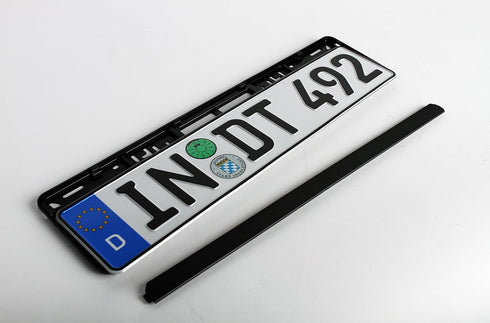 Standard Black Euro License Plate Holder - Universal Mounting Frame/Bracket...