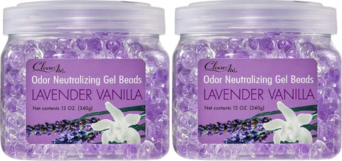 Clear Air Odor Eliminator Gel Beads - 12 oz, Pack of 2 - Air Freshener Made with Essential Oils - Eliminates Odors in Bathrooms, Cars, Boats, RVs ...
