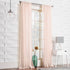 No. 918 Tayla Crushed Texture Semi-Sheer Rod Pocket Curtain Panel, 50" x 84", Blush Pink...
