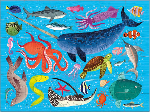 Mudpuppy Ocean Life Puzzle to Go, 36 Pieces, 12 x 9” – Great for Kids Age 3+ – Packaged in Travel-Friendly Drawstring Fabric Pouch – Perfect for A...