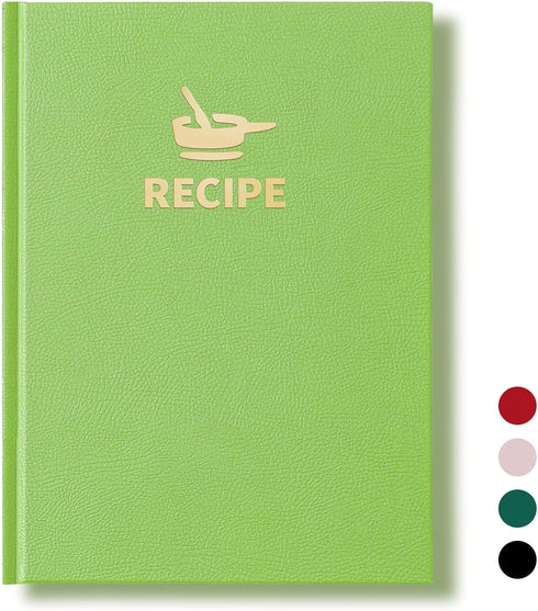 Hardcover Recipe Book Blank 7”x9.6” B5 Recipe Journal Cookbook 100GSM Thick Paper 160Pages Family Cooking 80+ Recipes Baking DIY Leather Cover Hom...