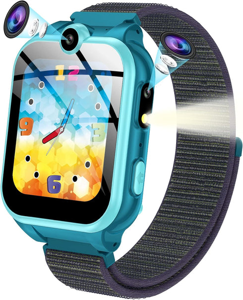 PTHTECHUS Smart Watch,SmartWatch for Kids Girls Audio Stories Kids Smart Watches Ages 4-12,18 Puzzle Games Kids Watch with 2 Camera Video Music Pl...