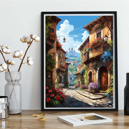 Kaliosy 5D Diamond Art Painting Kits for Adult European Town by Number Kits, Paint with Diamonds Art Landscape DIY Full Drill, Crystal Craft Cross...