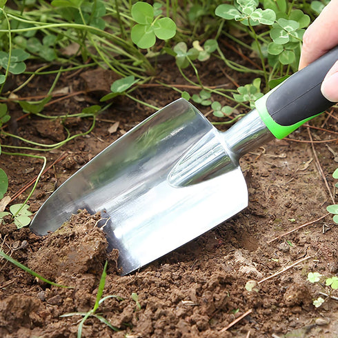 Garden Trowel - Stainless Steel - Ergonomic Grip Hand Tools Set with Soft Rubberized Non-Slip Handle for Transplanting, Weeding, Moving and Smooth...