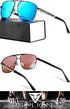 SIPLION Men's Driving Polarized Rectangular Square Sunglasses Metal Frame...