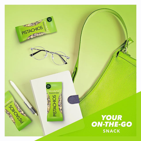 Wonderful Pistachios No Shells, Roasted & Salted Nuts, 0.75 Ounce Bag (Pack of 9), Protein Snacks, Gluten Free, On-the-Go, Individually Wrapped Sn...