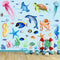 4 Sheets Ocean Fish Wall Decals Stickers Sea Wall Decal Stickers Removable Sea Life Marine Animal Sticker Underwater Ocean Creatures Decor for Kid...