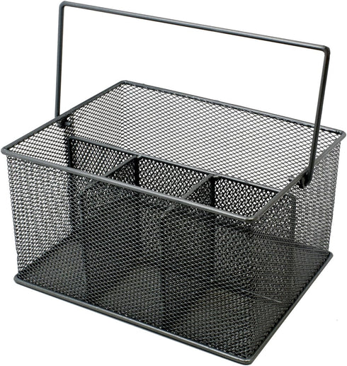 Sorbus® Utensil Caddy — Silverware, Napkin Holder, and Condiment Organizer — Multi-Purpose Steel Mesh Caddy—Ideal for Kitchen, Dining, Entertainin...