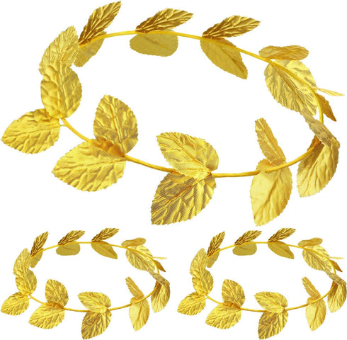 meekoo Greek Leaf Headband Gold Wreath Crown Toga Party Roman Headpiece Goddess Costume for Women Men Halloween Emperor Headwear, Circlet 7.3 Inch...