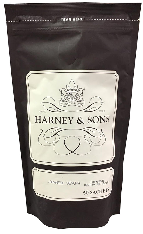 Harney & Sons Japanese Sencha Caffeinated Green Tea Bag of 50 Tea Sachets...