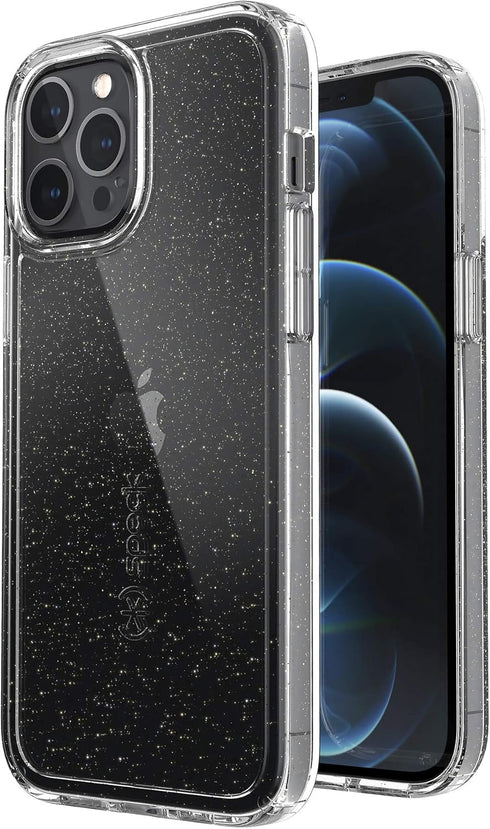 Speck Products Gemshell Glitter iPhone 12 Pro Max Case, Clear/Clear with Gold Glitter (137611-9221)...