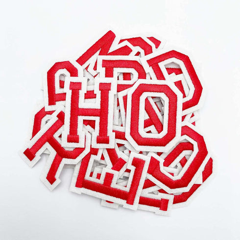 Jongdari Iron on Letters, 52 Pcs Alphabet Patches with Ironed Adhesive, Decorate Repair Patches for Shirts Jackets Hats Jeans Shoes Bags(Red)...