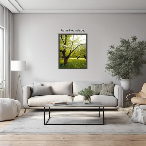 Posterizer 1 pcs-orchard tree scene-lush nature art-soft serene poster 3-Collectibles & Fine Art-Landscape & Nature Art-Gift for Art Lovers- unfra...