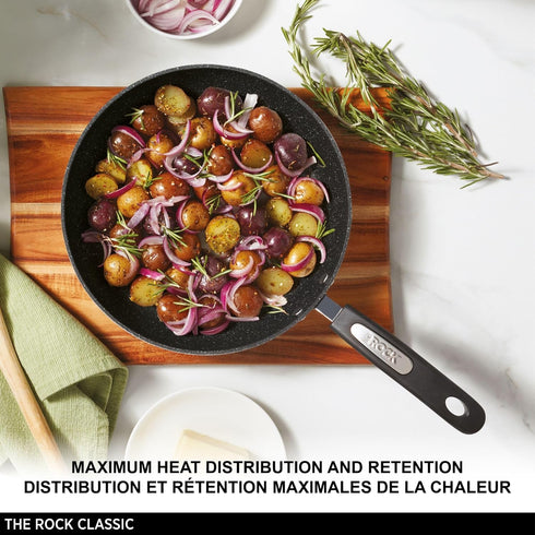 Starfrit The Rock 16cm (6.5") Non-Stick Egg Fry Pan - Durable Forged Aluminum - Oven Safe - PFOA Free - Easy to Clean - Black...