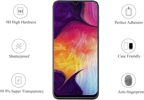 Ailun Screen Protector for Samsung Galaxy A50,A30,A50s,A30s,A40,M30,M31 Tempered Glass Screen Protector 3Pack 9H Hardness 2.5D Edge,Case Friendly....