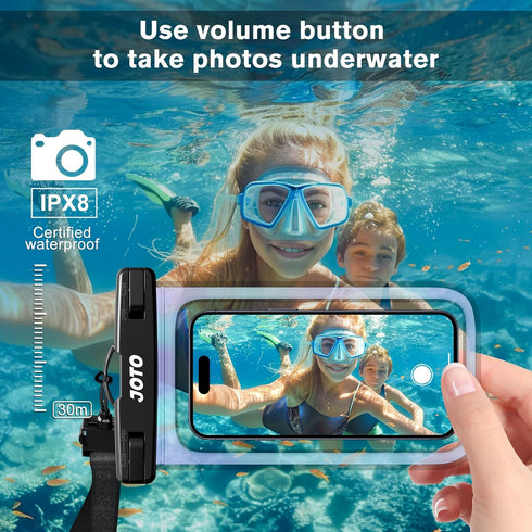JOTO Universal Waterproof Phone Pouch Cellphone Dry Bag Case Cruise Beach Essentials for iPhone 15 14 13 12 11 Pro Max 8 7, Galaxy S23 S22 S21, Pi...