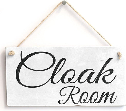 Meijiafei Cloak Room - Shabby Chic Gift Sign Plaque 10" x 5"...