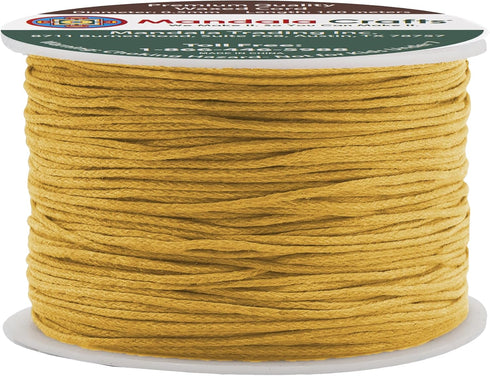 Mandala Crafts 0.5mm 109 Yards Gold Cotton Waxed Cord for Jewelry Making Bracelet Cord Waxed String - Beading String Thread Jewelry Cords for Neck...