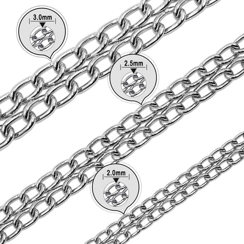 Dog Chain Collar Metal Martingale Collar No Pull Dog Slip Collar Anti Chew Training Collar Chrome Plated Double Link Dog Collar for Large Small Me...