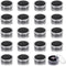 CHGCRAFT 20Pcs Black Mini Round Stone Box Plastic Nail Loose Beads Decorate Storages with Sponge Mat for Jewelry Beads Display Storage, 1.2x0.7Inc...