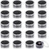 CHGCRAFT 20Pcs Black Mini Round Stone Box Plastic Nail Loose Beads Decorate Storages with Sponge Mat for Jewelry Beads Display Storage, 1.2x0.7Inc...