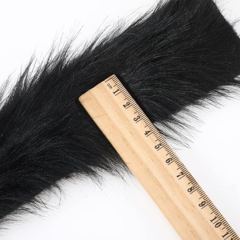 2 Inches Wide Christmas Faux Fur Ribbon Trim Fabric Roll for Christmas Tree Decor or Wreath Bows Craft, 3 Yards Long (Black,2 Inch)...