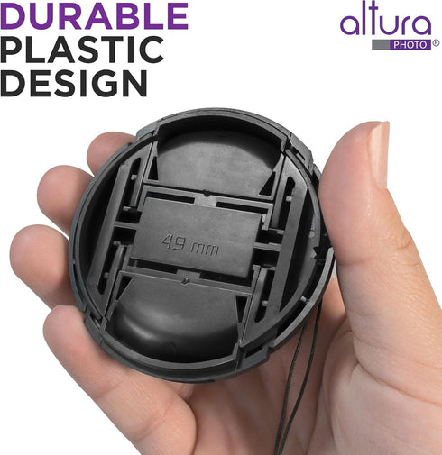 Altura Photo 49mm Lens Cap - 2 Pack Canon Lens Cap Cover for EOS M50 M M2 M3 M5 M6 M10 M100 M200 R50 R100 with EF-M 15-45mm f3.5-6.3, EF 50mm f/1....