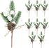 White Christmas Berries Floral Pine Cones Christmas Artificial Pine Branches Evergreen Branch Berries for Decoration DIY Christmas Craft Wreath De...