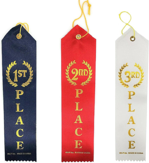 2nd Place (Red) Award Ribbon with Card & String (24 Pack)...