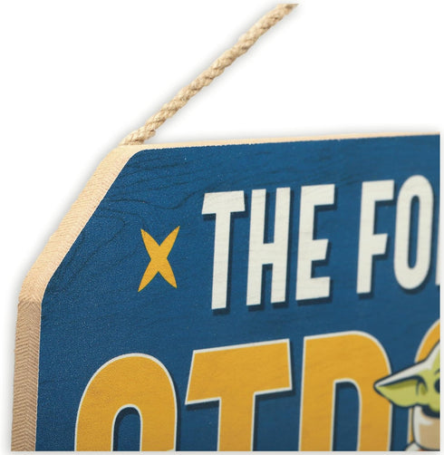 Disney Star Wars The Mandalorian Baby Yoda Hanging Wood Sign - The Force is Strong With This Child...