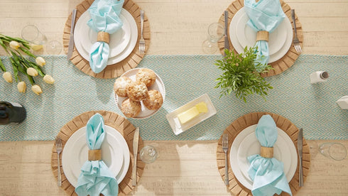 DII Braided Farmhouse Table Runner, 15 x 72 inches, 1-Piece, Aqua...