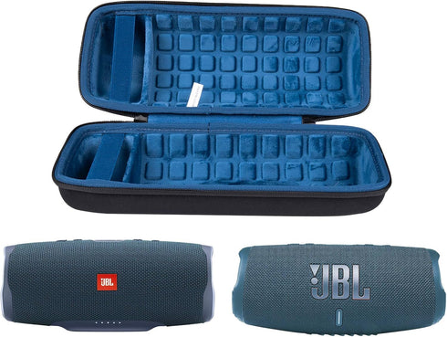 co2CREA Hard Travel Case Replacement for JBL Charge 4 / replacement for JBL Charge 5 Waterproof Bluetooth Speaker (Ouside Black and Inside Blue)...