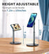 Magnetic Desk Phone Stand for iPhone 15 /14/13/12 - Phone Holder Dock with 360°Rotation, Height&Tilt Adjustable for Office/Home Compatible with iP...