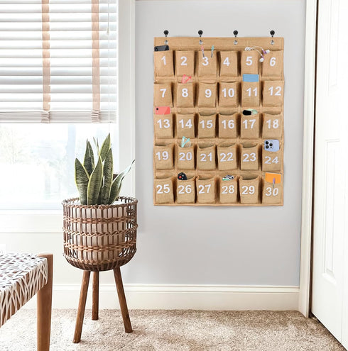 Eamay 30 Numbered Classroom Pocket Charts for Cell Phones and Calculators Holder Wall Door Mount Hanging Organizer......